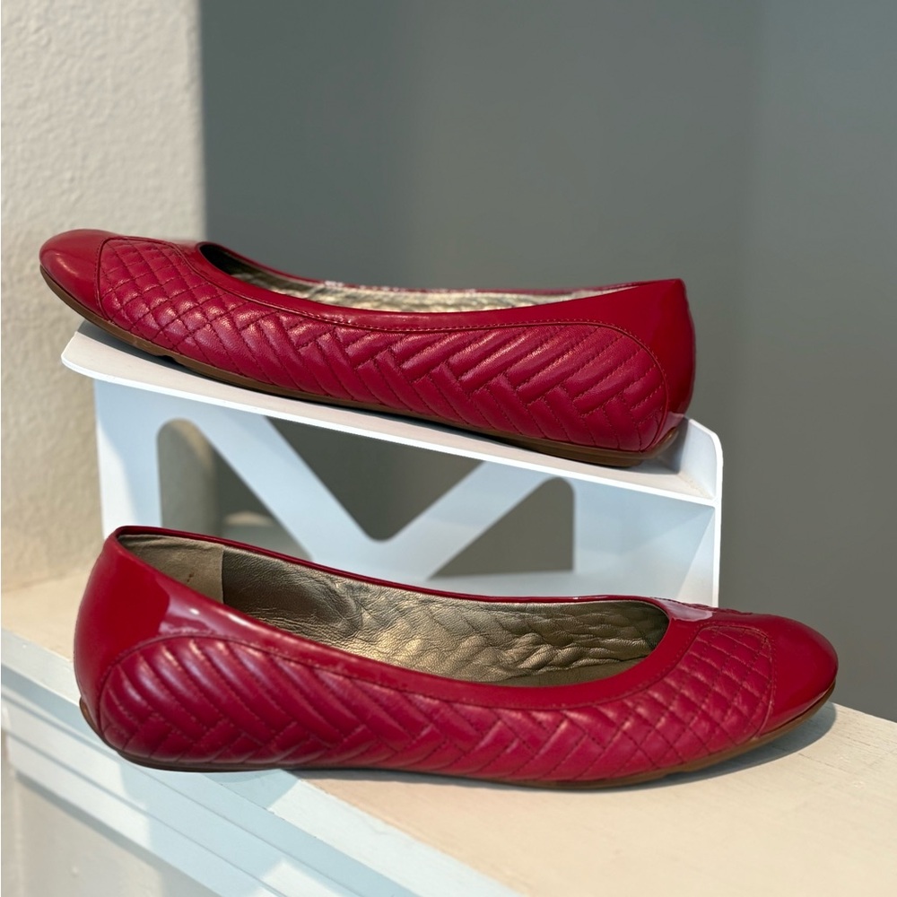 Red Quilted Women's Flats